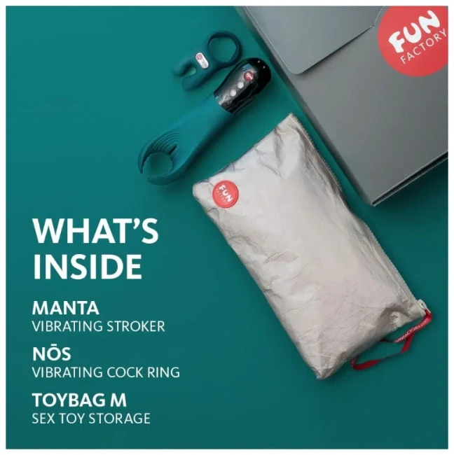 Премиум-набор: мастурбатор + эрекционное кольцо «Next Level Orgasm Box» от «Fun Factory»