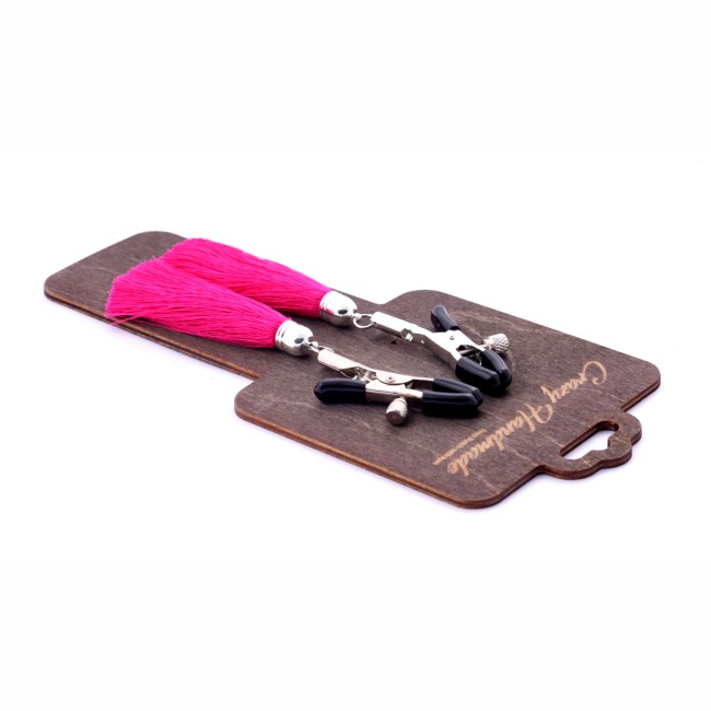 Зажимы на соски с кисточками из шелка розовые «Прищепки» от «Crazy Handmade» Зажимы на соски с кисточками из шелка розовые «Прищепки» от «Crazy Handmade»