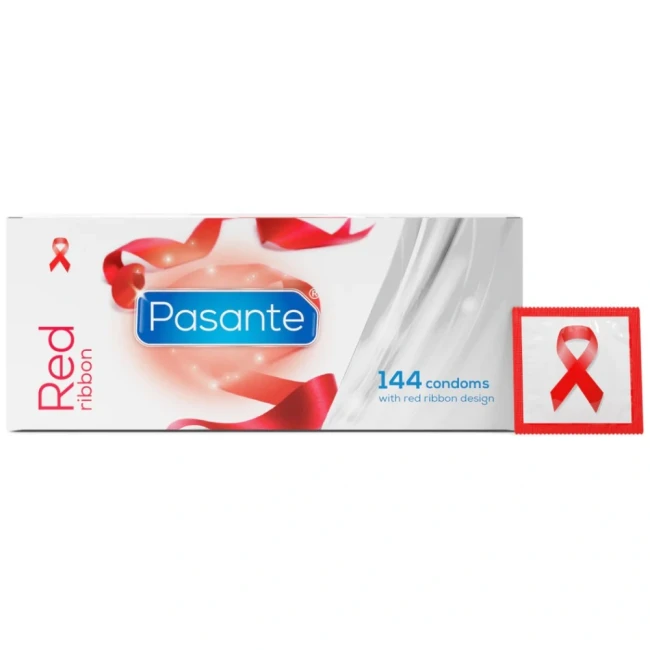 Анатомические презервативы со смазкой «Red Ribbon» от «Pasante» (144 шт.)