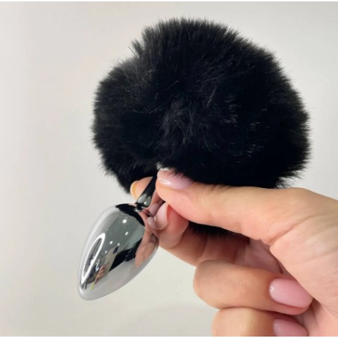Металлическая анальная пробка - чёрный хвостик «Fluffy» от «Alive» (S: 7*2,8 см) Металлическая анальная пробка - чёрный хвостик «Fluffy» от «Alive» (S: 7*2,8 см)