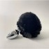 Металлическая анальная пробка - чёрный хвостик «Fluffy» от «Alive» (S: 7*2,8 см)