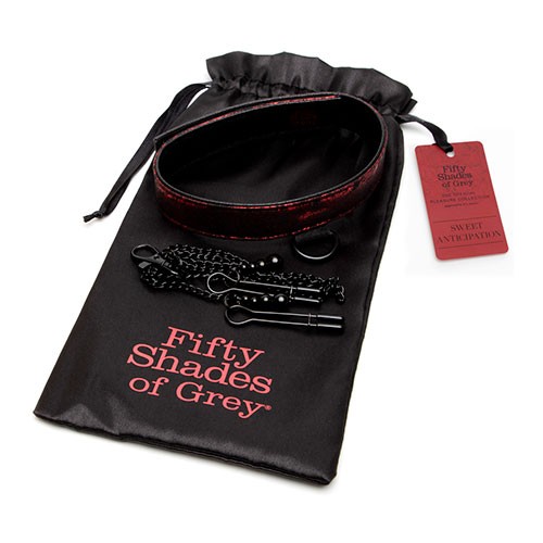 Ошейник с зажимами для сосков «Reversible Collar Nipple Clamps» от «Fifty Shades of Grey»