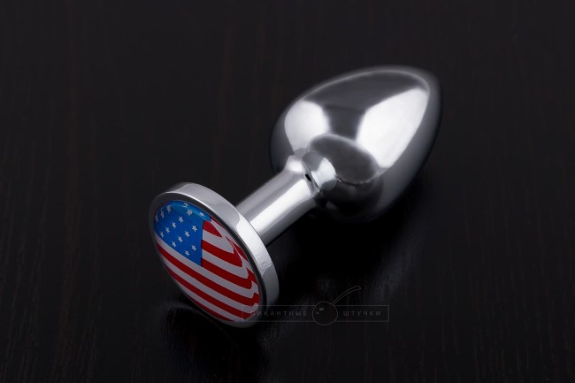 Маленькая анальная пробка с флагом США Маленькая анальная пробка с флагом США