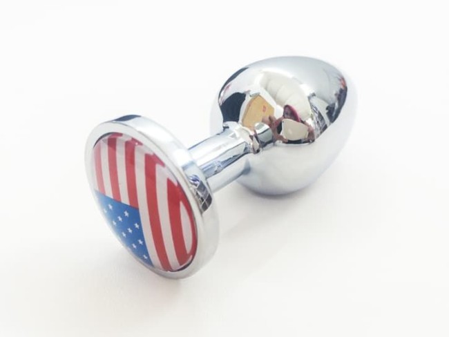 Маленькая анальная пробка с флагом США Маленькая анальная пробка с флагом США