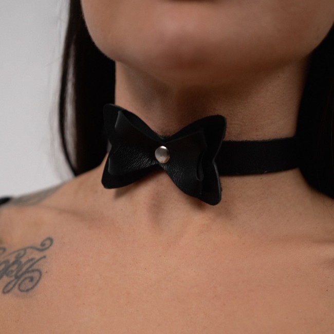 Чёрный чокер, маленький «Бабочка» от «Crazy Handmade» Чёрный чокер, маленький «Бабочка» от «Crazy Handmade»