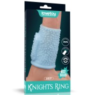 Голубая насадка на пенис с вибрацией «Drip Knights Ring» от «Lovetoy» (10*3,7)