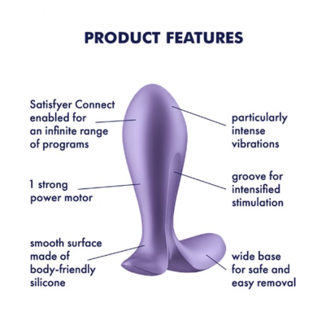 Анальная втулка с вибрацией «Intensity Plug» от «Satisfyer» (фиолетовый) (Connect App) Анальная втулка с вибрацией «Intensity Plug» от «Satisfyer» (фиолетовый) (Connect App)