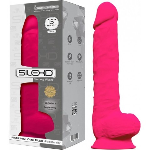 Реалистичный фаллоимитатор на присоске (38 см) (фуксия)