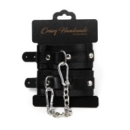 Наручники однослойные скругленные, черные от «Crazy Handmade» 