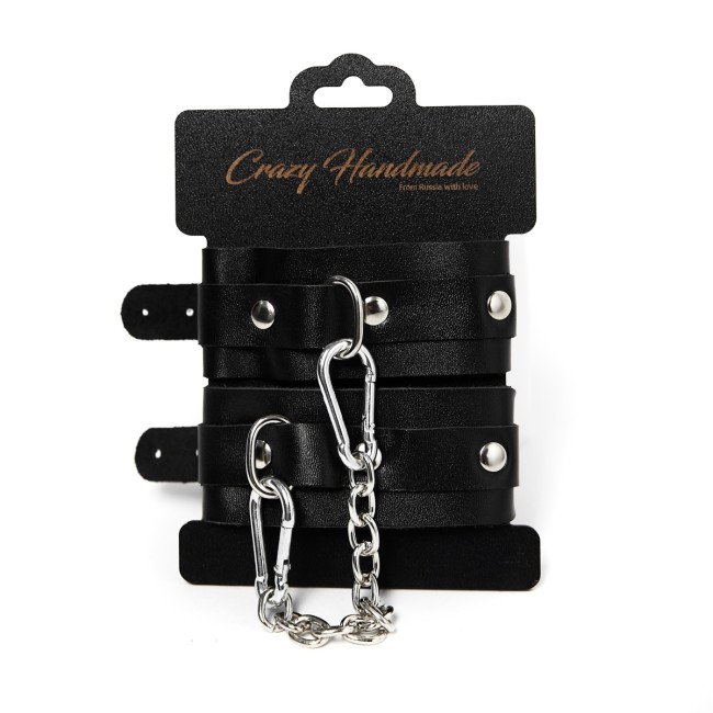 Наручники однослойные скругленные, черные от «Crazy Handmade» Наручники однослойные скругленные, черные от «Crazy Handmade»