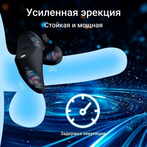 Эрекционное виброкольцо с дополнительным стимулятором и пультом ДУ от «SXTOP»