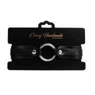 Чёрный ошейник однослойный скругленный от «Crazy Handmade» 