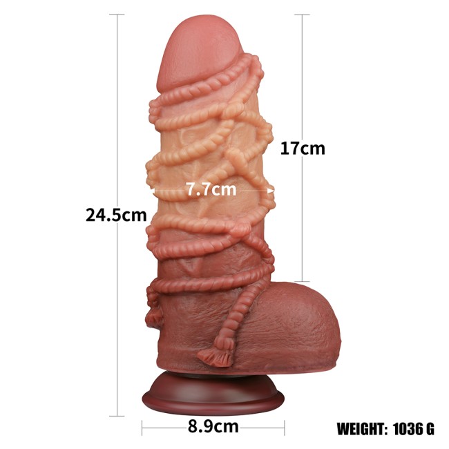 Реалистичный фаллоимитатор с мошонкой и рельефом из веревок Lovetoy Silicone Cock with Rope (16,5 см) Реалистичный фаллоимитатор с мошонкой и рельефом из веревок Lovetoy Silicone Cock with Rope (16,5 см)