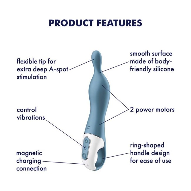 Точечный вибратор для стимуляции точки А «A-Mazing 1» от «Satisfyer» (голубой) Точечный вибратор для стимуляции точки А «A-Mazing 1» от «Satisfyer» (голубой)