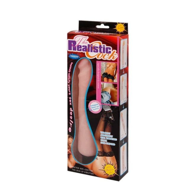 Реалистичный водонепроницаемый вибромассажер 22,5 см