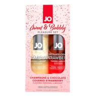 Набор съедобных лубрикантов  «Sweet & Bubbly Set Champagne & Chocolate Covered Strawberry» от «JO»