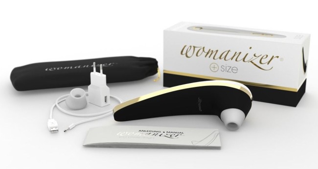 Революционный стимулятор клитора Womanizer Plus Size с золотыми вставками Революционный стимулятор клитора Womanizer Plus Size с золотыми вставками