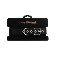 Чёрный ошейник однослойный, прямоугольной формы от «Crazy Handmade» 