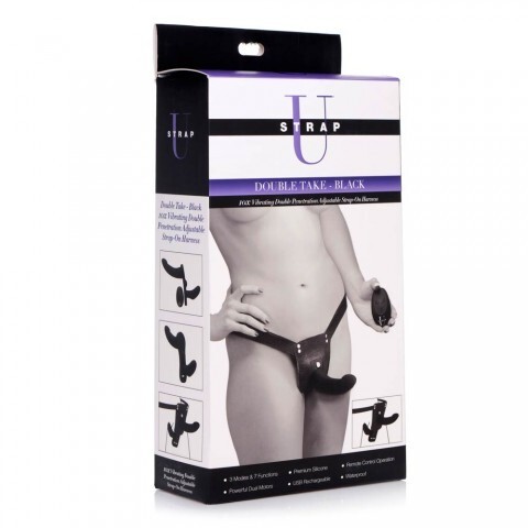 Двухсторонний страпон с вибрацией Strap U Double Take 10X Double Penetration Vibrating Strap-On Harness (черный) Двухсторонний страпон с вибрацией Strap U Double Take 10X Double Penetration Vibrating Strap-On Harness (черный)