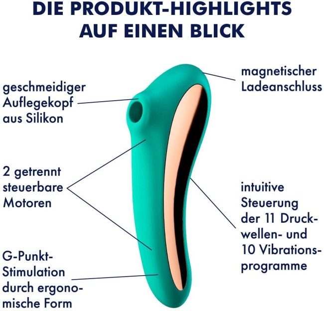 Вакуум-волновой стимулятор + вибратор «Dual Kiss» от «Satisfyer» 