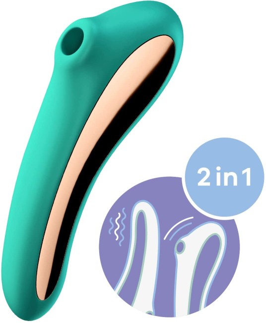 Вакуум-волновой стимулятор + вибратор «Dual Kiss» от «Satisfyer» 