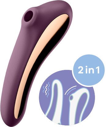 Вакуум-волновой стимулятор + вибратор «Dual Kiss» от «Satisfyer» 