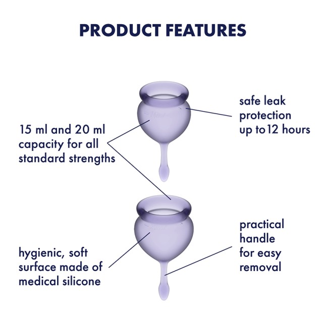 Менструальные чаши «Feel Good Menstrual Cup» от «Satisfyer» Менструальные чаши «Feel Good Menstrual Cup» от «Satisfyer»