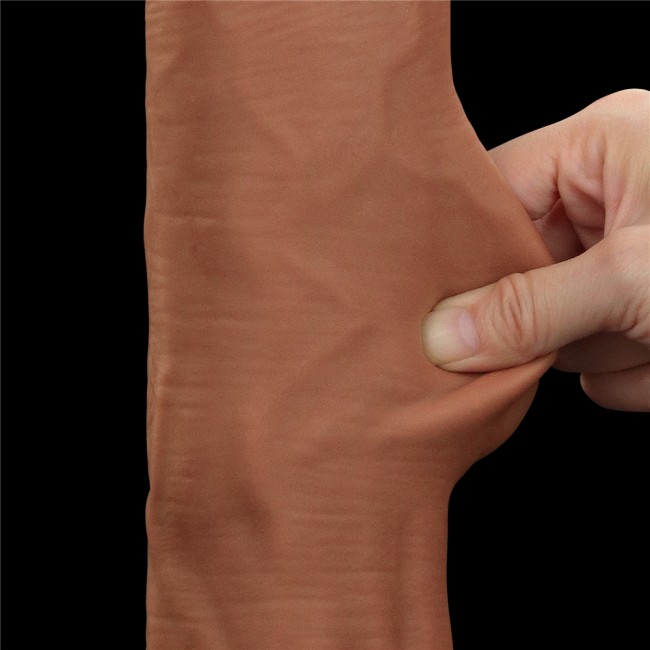 Реалистичный фаллоимитатор-мулат на присоске Lovetoy Sliding-Skin Dual Layer Dong (28 см) 