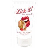 Лубрикант на водной основе Lick it! с ароматом клубники и шампанского (50 ML) 
