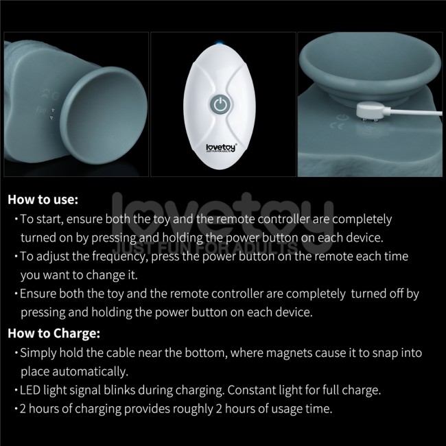 Реалистичный вибратор с функцией фрикции и пультом ДУ «Nature cock» от «Lovetoy» (20 см)