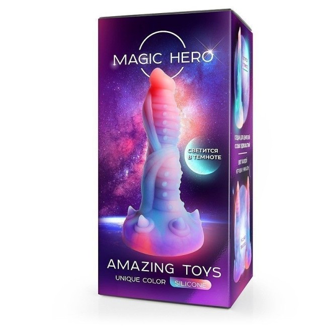 Светящийся в темноте фаллоимитатор с шипами от «Magic Hero» (17 см) Светящийся в темноте фаллоимитатор с шипами от «Magic Hero» (17 см)