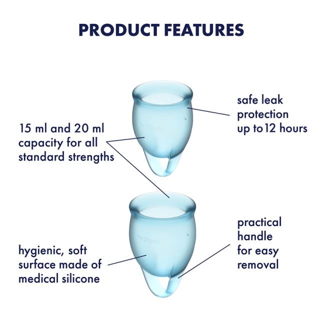 Менструальные чаши «Feel confident Menstrual Cup» от «Satisfyer» Менструальные чаши «Feel confident Menstrual Cup» от «Satisfyer»