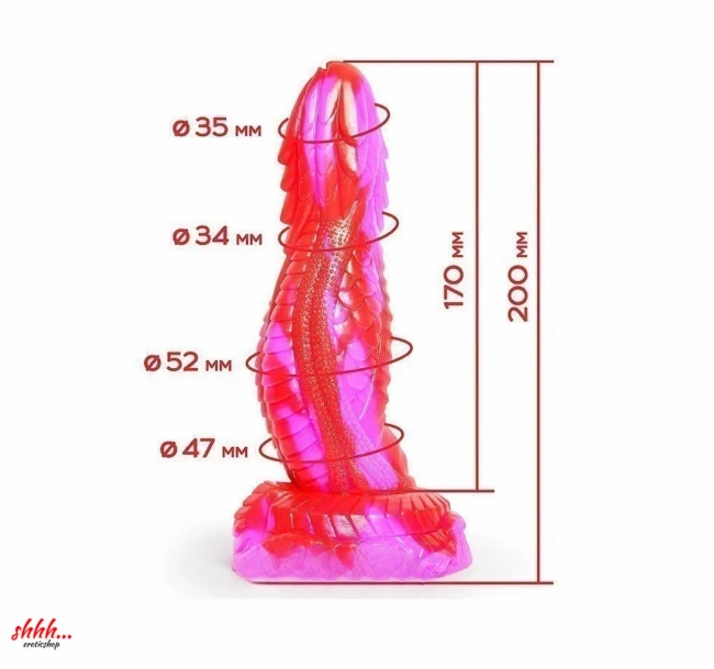 Розово-красный фаллоимитатор от «Magic Hero» (17 см)  