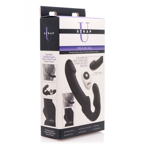 Женский страпон Urge Silicone Strapless Strap On With Remote (черный)