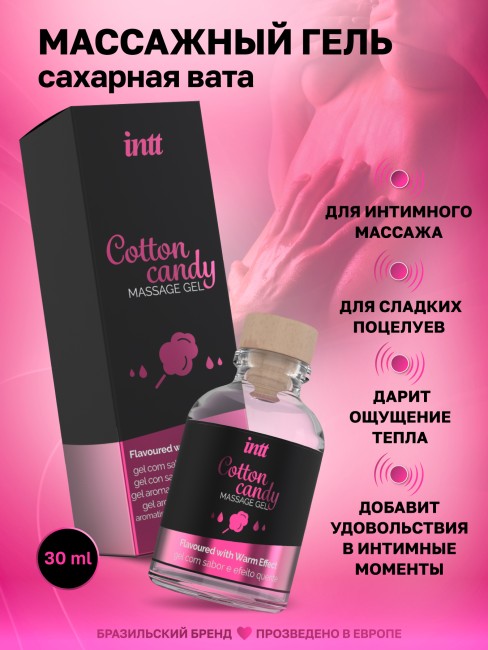 Съедобный гель для интимного массажа Сахарная вата «Cotton Candy Massage Gel» от «Intt» (30 ML) Съедобный гель для интимного массажа Сахарная вата «Cotton Candy Massage Gel» от «Intt» (30 ML)