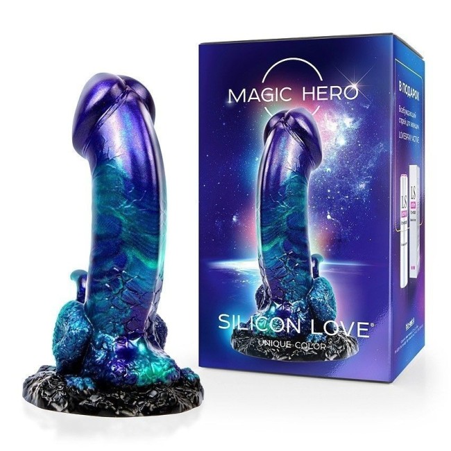 Фиолетово-зелёный фаллоимитатор от «Magic Hero» (13 см) Фиолетово-зелёный фаллоимитатор от «Magic Hero» (13 см)