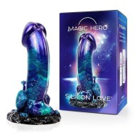 Фиолетово-зелёный фаллоимитатор от «Magic Hero» (13 см)  