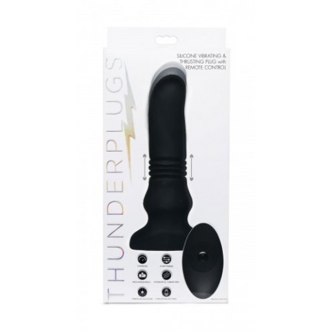 Вибромассажер с фрикциями XR Brands Silicone Vibrating & Thrusting Plug with Remote Control Вибромассажер с фрикциями XR Brands Silicone Vibrating & Thrusting Plug with Remote Control