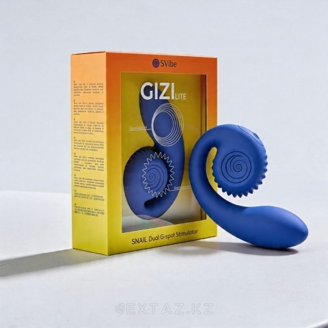 Двойной стимулятор точки G «Snail GIZI Lite juicy blueberry» от «SVibe» (голубой) Двойной стимулятор точки G «Snail GIZI Lite juicy blueberry» от «SVibe» (голубой)