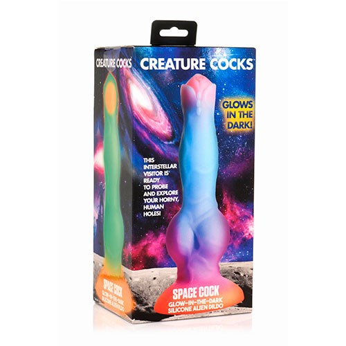 Космический фаллоимитатор светящийся в темноте «Silicone Alien Dildo» 