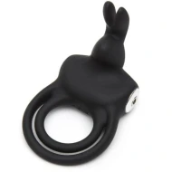 Вибронасадка с кольцом «Cock Ring» от «Happy Rabbit» (чёрная)