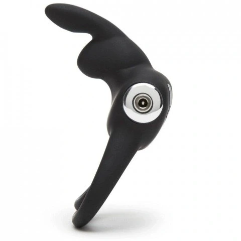 Вибронасадка с кольцом «Cock Ring» от «Happy Rabbit» (чёрная)