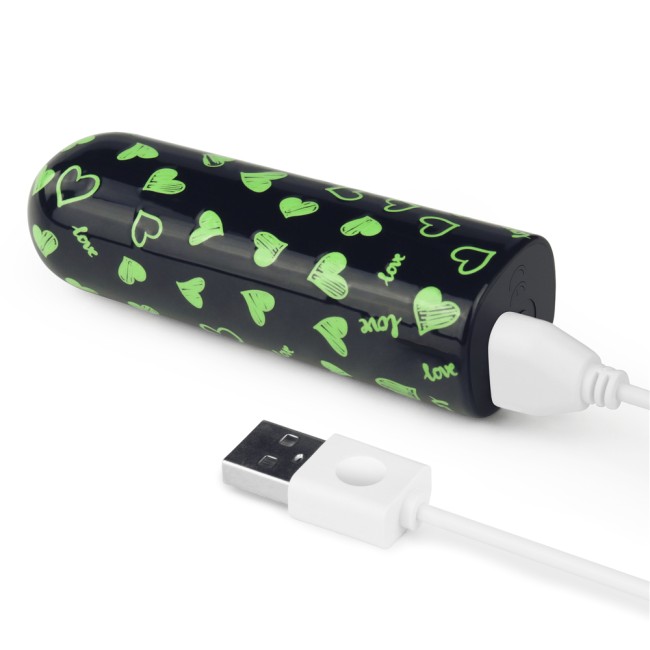 Мини-вибратор светитящийся в темноте «Heart» от «Lovetoy» (8,5 см)