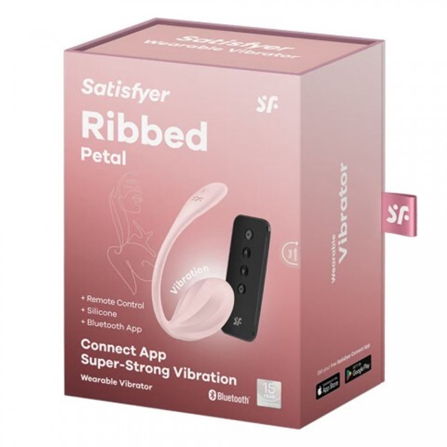 Виброяйцо  (Connect App) «Ribbed Petal» от «Satisfyer» (розовый)