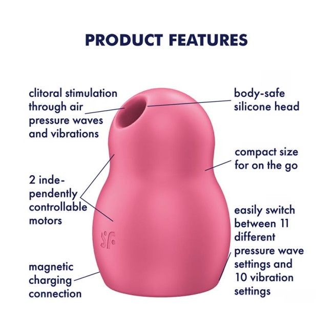 Вакуумно-волновой массажер с вибрацией «Pro To Go 1» от «Satisfyer»  