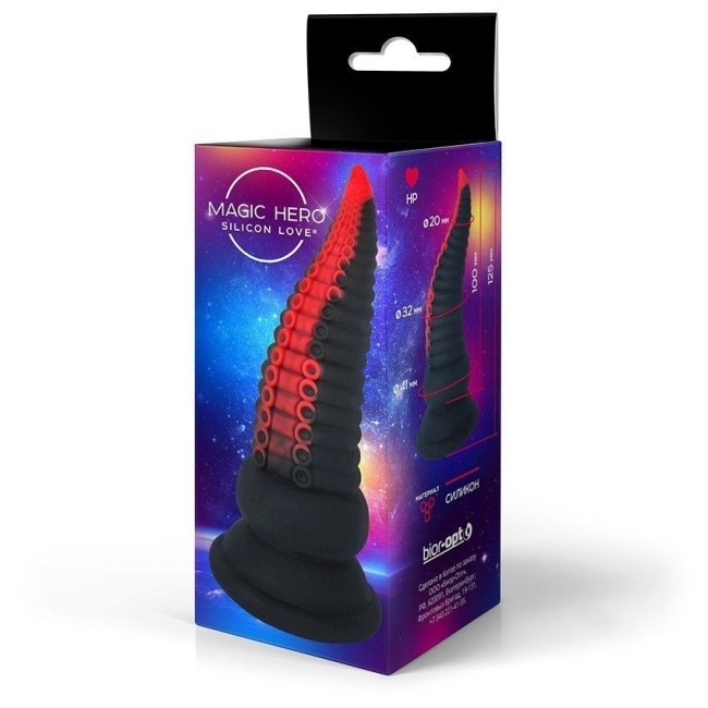 Чёрно-красная анальная втулка на присоске от «Magic Hero» (10 см) Чёрно-красная анальная втулка на присоске от «Magic Hero» (10 см)