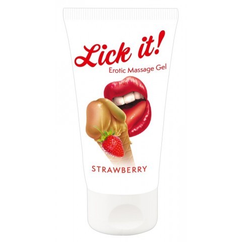 Лубрикант на водной основе Lick it! Strawberry с ароматом клубники (50 ML) 