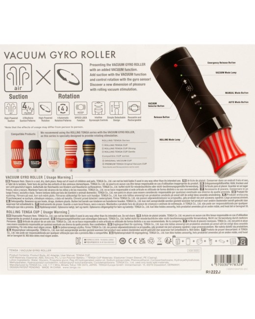 Набор: Мастурбатор и устройство для вращения и создания вакуума Tenga Vacuum Gyro Roller