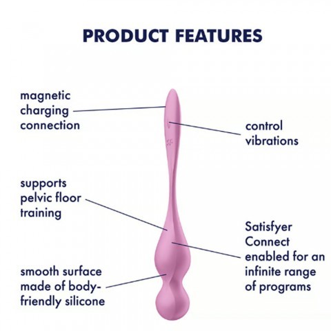 Тренажер для интимных мышц с вибрацией (Connect App) «Love Birds 1» от «Satisfyer» (розовый) Тренажер для интимных мышц с вибрацией (Connect App) «Love Birds 1» от «Satisfyer» (розовый)