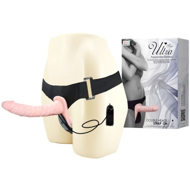 Страпон двойной с вибрацией (18 см)